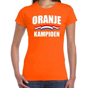 Oranje t-shirt oranje kampioen voor dames - Holland / Nederland supporter shirt EK/ WK XS