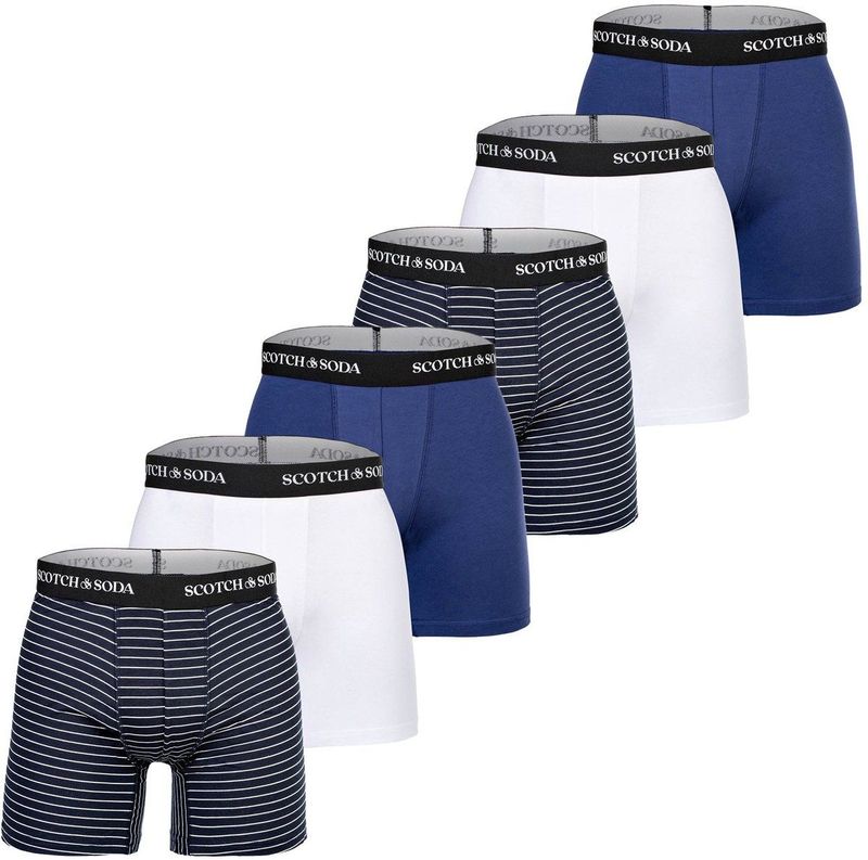 Scotch & Soda - Boxershorts - Set van 6 - Effen - Stretch Katoen
