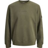 Jack & Jones - JCOPOINT SWEAT BADGE CREW NECK BF - Olijfgroen - Heren - Sweater