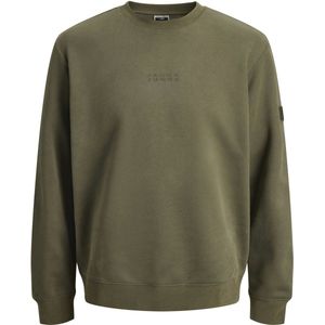 Jack & Jones - JCOPOINT SWEAT BADGE CREW NECK BF - Olijfgroen - Heren - Sweater