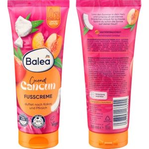 Balea Voetcrème Kokosnoot Cancun - Limited Edition 2025 | 1x 100 ml - Kokos en Perzikgeur | Verzachtend, Verzorgend met een Exotische Geur