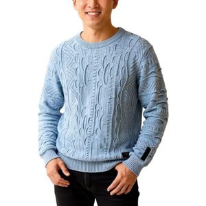 Carlo Colucci - Effen Gebreide Trui - Blauw - Heren