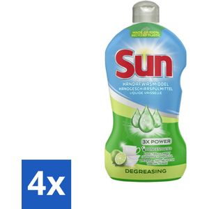 Sun - Handafwasmiddel - Degreasing - Limoen - 450 ml - Voordeelverpakking - 4 stuks