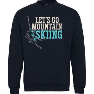 Sweater Let's Go Mountain Skiing | Apres Ski Verkleedkleren | Fout Skipak | Apres Ski Outfit | Navy | maat 140/152