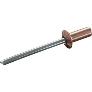 GOEBEL® - 1000 x Gesloten blindklinknagels (Ø x L) 3,2 x 6,5 mm - Koper / RVS A2 - Vlakke kop - CUP - 2000032650 - Popnagel