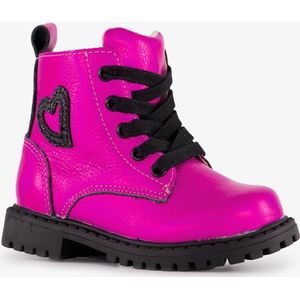 TwoDay leren meisjes veterboots roze - Maat 21