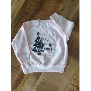Trui Baby's 1st Christmas, maat 56 roze