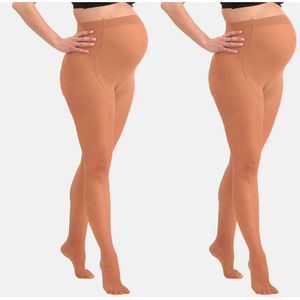 Mamsy - 2-Pack Half-Sheer Zwangerschapspanty 40den - Naturel - S