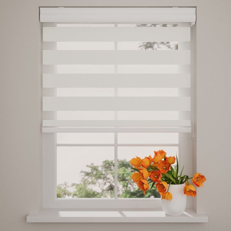 Radeco - Duo Rolgordijn - Lichtdoorlatend - Sneeuw Wit - Luxe Cassette