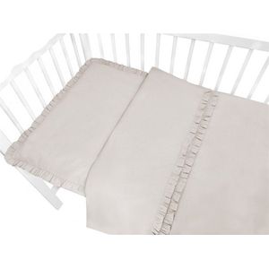 Dekbedovertrek Royal Ruches Beige - Ledikant 100 x 135 cm - 100% katoen