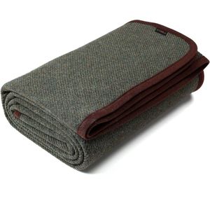 Merinowollen deken, warme deken, campingdeken, knuffeldeken, 160 x 200 cm (wol), militair (olijf)