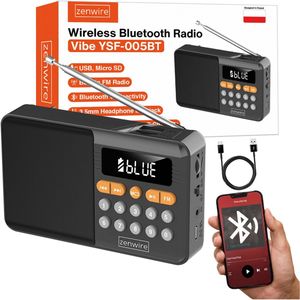 Zenwire - Vibe YSF-005BT - FM-radio - Draagbaar - Bluetooth - 13 W - LCD-scherm