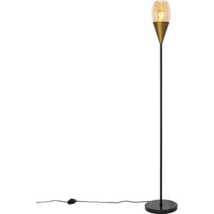 QAZQA drop - Moderne Vloerlamps-sStaande Lamp - 1 lichts - H 153.5 cm - Goud - Woonkamers-sSlaapkamers-sKeuken
