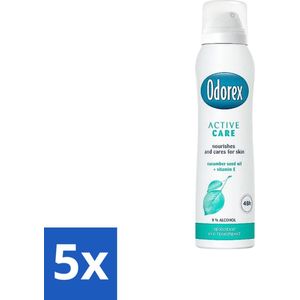 Odorex - Deodorant Spray - Active Care - Actieve Bescherming - 150 ml - Bulkverpakking - 5 stuks