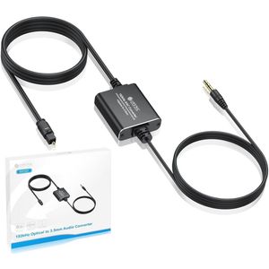 192 kHz DAC-converter voor optisch naar 3,5 mm audio, inclusief optische kabel en audiokabel, digitaal-analoge audioconverter