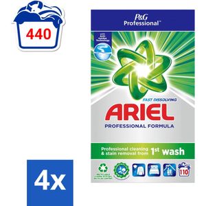 Ariel Actilift - Waspoeder en Vlekverwijderaar - Witte en Lichtgekleurde Was - 110 Wasbeurten - Voordeelverpakking - 4 stuks