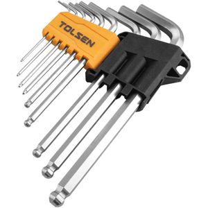 Tolsen Inbussleutelset Hex Extra lang met Kogelkop 9-delig