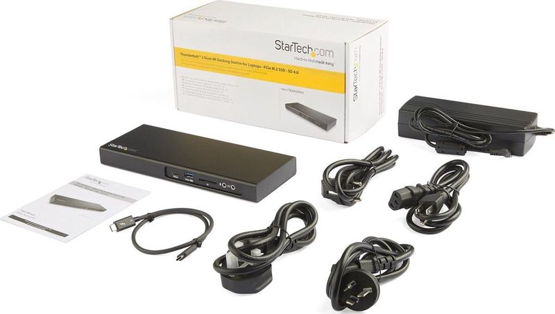 StarTech.com Dual 4K 60Hz monitor Thunderbolt™ 3 dock - PCIe M.2 en SD kaartlezer