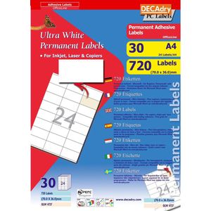 Decadry Etiketten / Labels 70.0 x 36.0mm