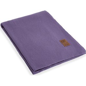 Knit Factory Jesse Gebreid Plaid - Woondeken - Kleed - Violet - 160x130 cm