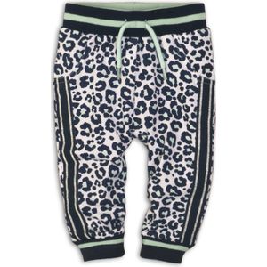 Dirkje Meisjes Joggingbroek - White + blue aop - Maat 68