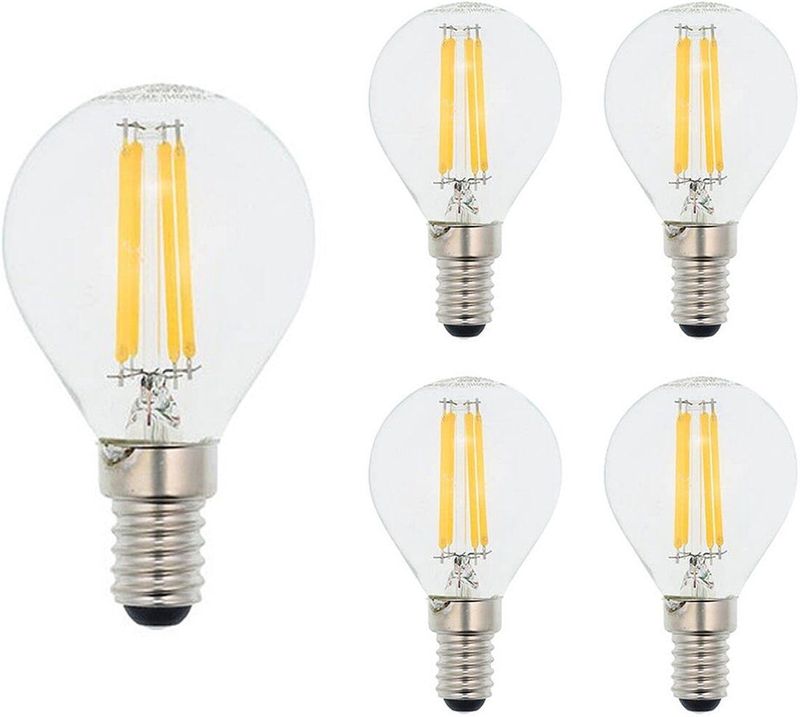 VITO LED Filament Kogellamp G45 E14 - 6W (vervangt 60W) - 736lm - 4000K - Ø45mm - 220-240V - Energiezuinig - 5 stuks