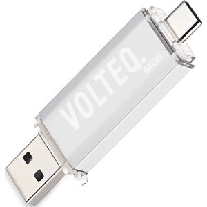 VOLTEQ. DUAL USB-stick - 64 GB - USB-A/USB-C