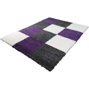 Vloerkleed Shaggy Plus 910 Grey Lilac 200x290 cm