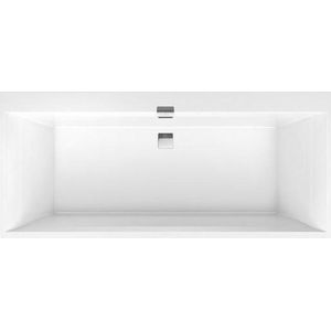 Villeroy & Boch Squaro Edge 12 kunststof bad quaryl rechthoekig 170x75x45cm incl. poten en afvoer /overloopcombinatie wit