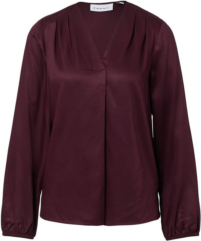 comma - Blouse - Viskose - Met V-Ausschnitt - Langarm