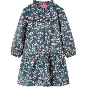 vidaXL - Kinderjurk - met - lange - mouwen - 92 - donkerblauw