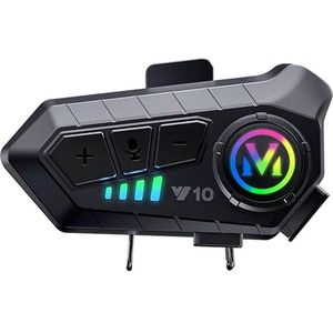 DrPhone Y10 Motorhelm Headset - Bluetooth 5.3 met Soft Microfoon FULL HELMET- Draadloze handsfree HD Geluid – Geluidsreductie - Stemassistent-functie – IPX6 Waterbestendig