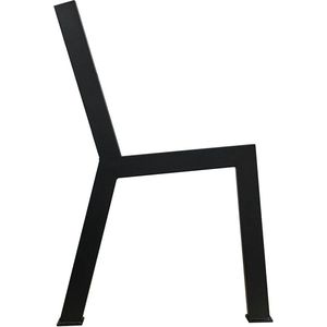 Stalen bankpoot zwart n vorm 2,5 bij 51,5 cm en hoogte 76 cm (koker 2,5 x 5 cm)