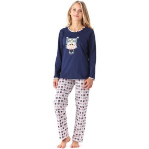 Timone Meisjes Jongeren Pyjama - Korte mouwen - Korte broek - Katoen – Donkerblauw-F3A – 146 – TI-TR-210