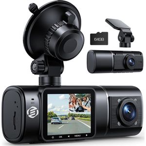 Equivera Dual Dashcam - Dashcam Voor En Achter - Auto Camera Dashcam - Dashcam Auto - Dual Dashcam Voor Auto