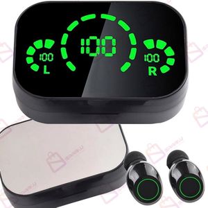Bluetooth In-Ear Oordopjes – Draadloos – LED Oplaadcase met Display – Touch Control – Bluetooth oordopjes draadloos – oordopjes slapen – Zwart – in-ear oordopjes – 75006