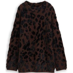 Tom Tailor Oversized gebreide trui met luipaardprint
