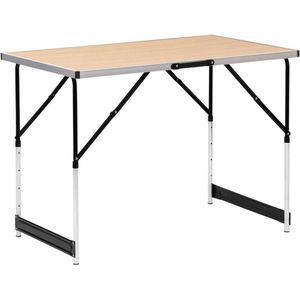 WARRAICH-Opklapbare tafel, tuintafel, hoogte verstelbaar, licht eiken