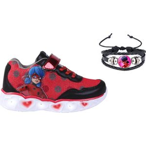 Ladybug Miraculous  - Sneakers  - met lichtjes - maat 32 - binnenmaat 20 cm - met armband
