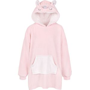 Lichtroze oversized sweatshirt met capuchon Eenhoorn MAAT S-M