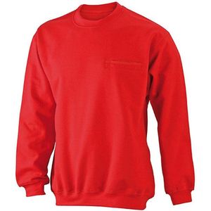 James and Nicholson Heren Ronde Zak Sweatshirt (Rood)