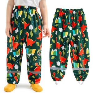 Allecto plus - Kinder regenbroek dierenprint wind- en waterdicht licht en reflector regenkleding - 1-10 jaar - maat 86-140