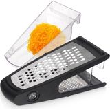 Keukenrasp Edelstaal met Container 24 cm - Raps - Handrasp - Kaasrasp