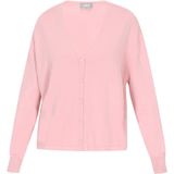 Usha - Gebreid Vest - Rosa - V-hals - Lange Mouw - Losse Pasvorm