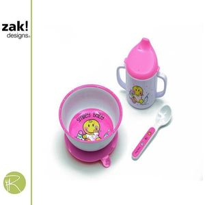 Zak!Designs - Dinerset - Servies Kadoset - Smiley Baby - Roze