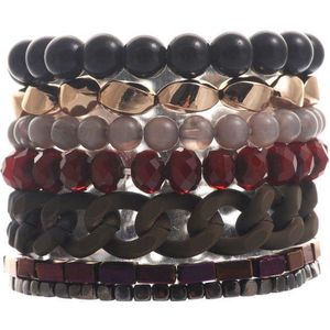Behave Brede armband met verschillende decoratieve kralen