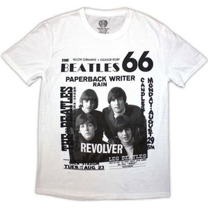 The Beatles - 1966 Heren T-shirt - S - Wit