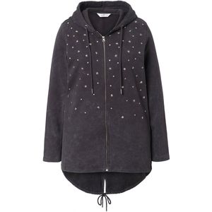 Angel of Style Angel of Style - Dames - Sweatvest A-lijn sterren capuchon - Antraciet - Maat 44