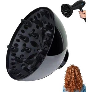 2 stuks Universele haardiffuser, aanpasbaar voor slagdroger met mondstuk voor krullend of golvend haar styling, droog en gain, maximaal volume zonder kroezen