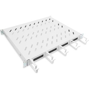 Legbord 19 inch 1U voor netwerkserverkasten 600mm diepte kabelgeleiding Grijs